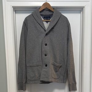 Tommy Hilfiger Men's Gray Shawl Collar Heavy Sweater/Jacket